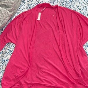 S Pink open face cardigan with pockets
